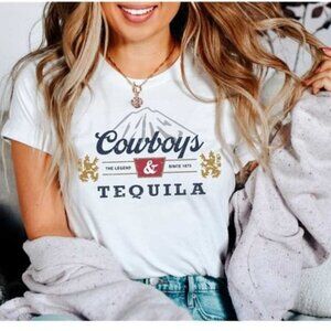 Cowboys Tequila Western Country Music Girl Graphic Shirt 101